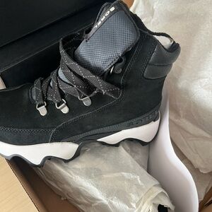 Sorel Black and White Hiking Boots